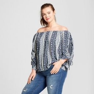 XHILARATION Boho Chic Off the Shoulder Top
